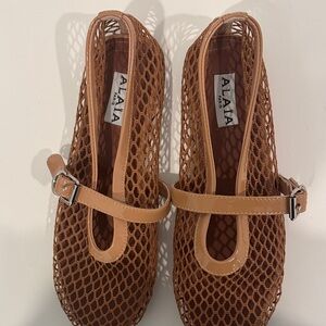 Alaia Women's Brown Mesh Shoes